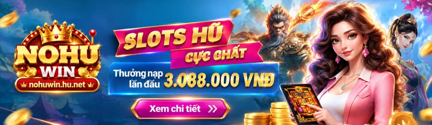 nohuwin slots hũ cực chất thưởng nạp lần đầu 3.088.000vnd